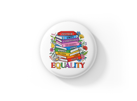 Equality Books Pin Back Button, Magnet