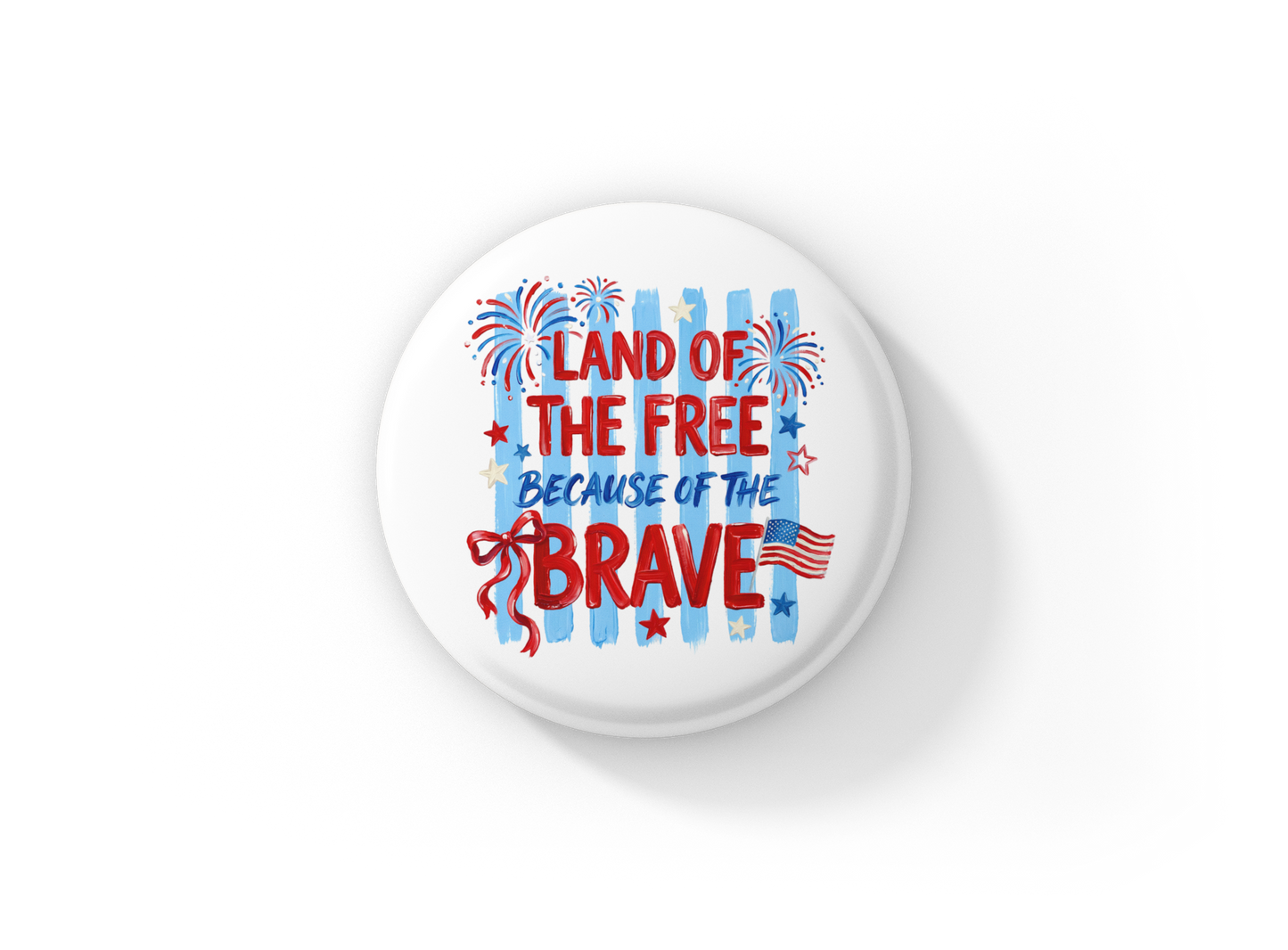Land Of The Free Pin Back Button, Magnet