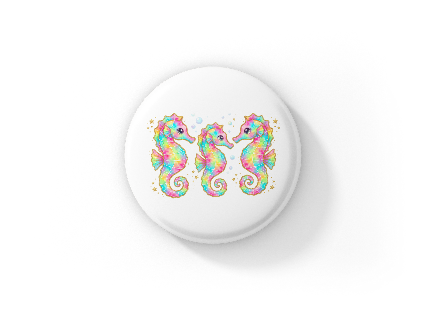 Seahorses Pastel Pin Back Button, Magnet