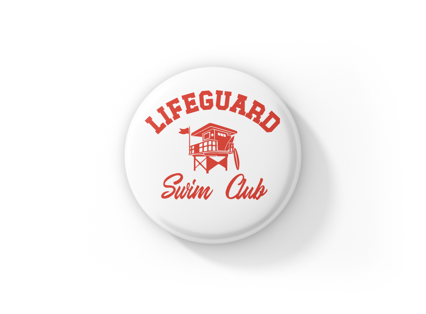 Lifeguard Swim Club Pin Back Button, Magnet