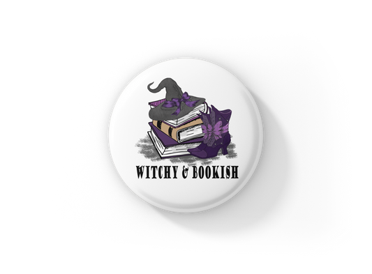 Witchy & Bookish Pin Back Button, Magnet