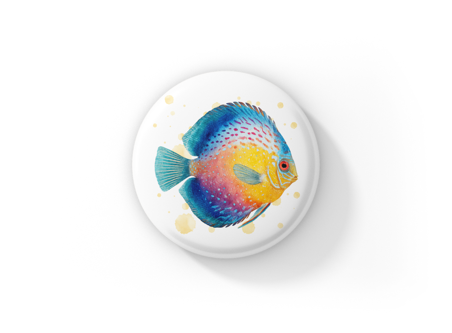 Discus Fish Tropical Fish Pin Back Button, Magnet