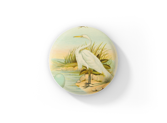 Crane Pin Back Button, Magnet, Keychain