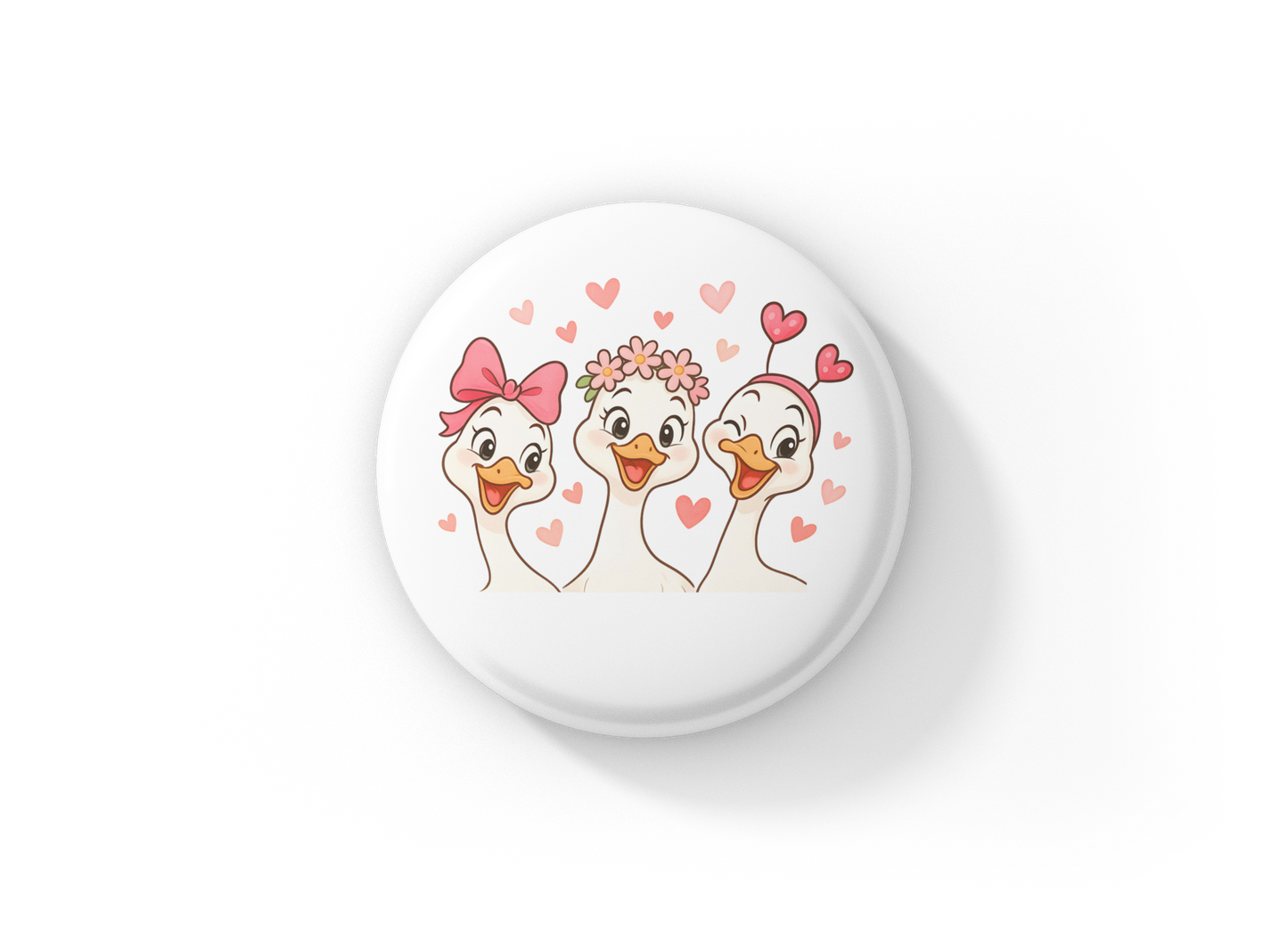 Valentine Goose Pin Back Button, Magnet