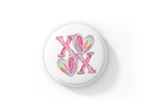 XOXO Pin Back Button, Magnet