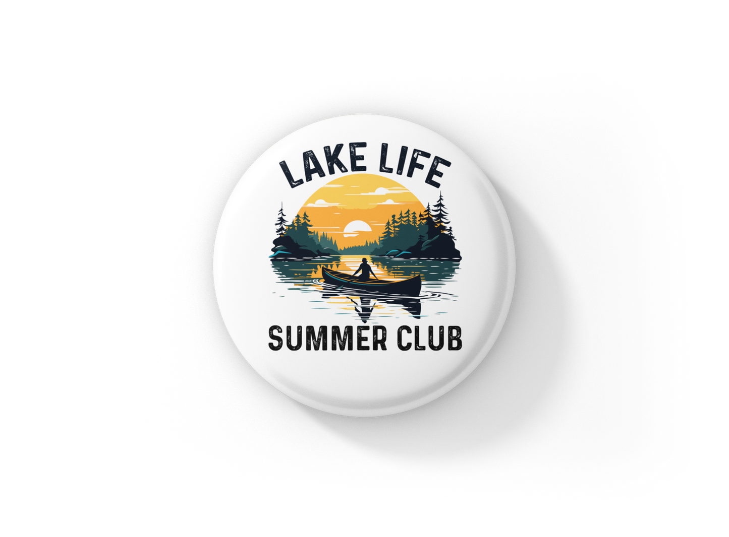 Lake Life Summer Club Pin Back Button, Magnet