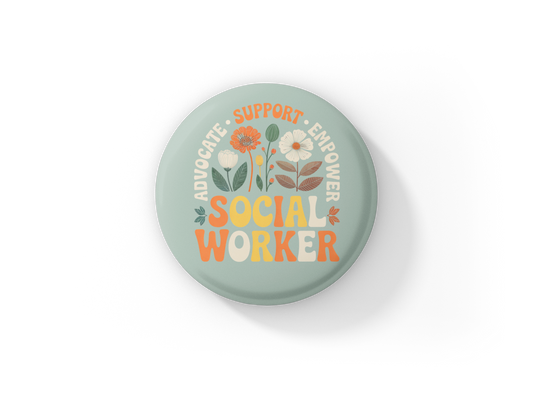 Social Worker Pin Back Button, Magnet