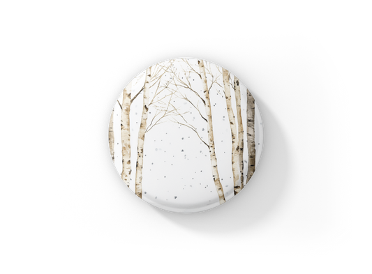 Birch Forest 3 Pin Back Button, Magnet