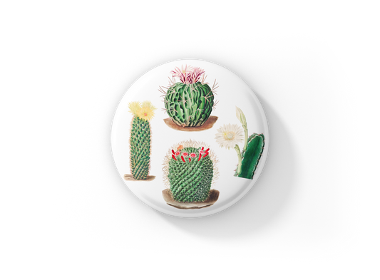 Cactus Pin Back Button, Magnet, Keychain