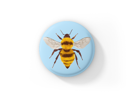 Honey Bee Pin Back Button, Magnet, Keychain