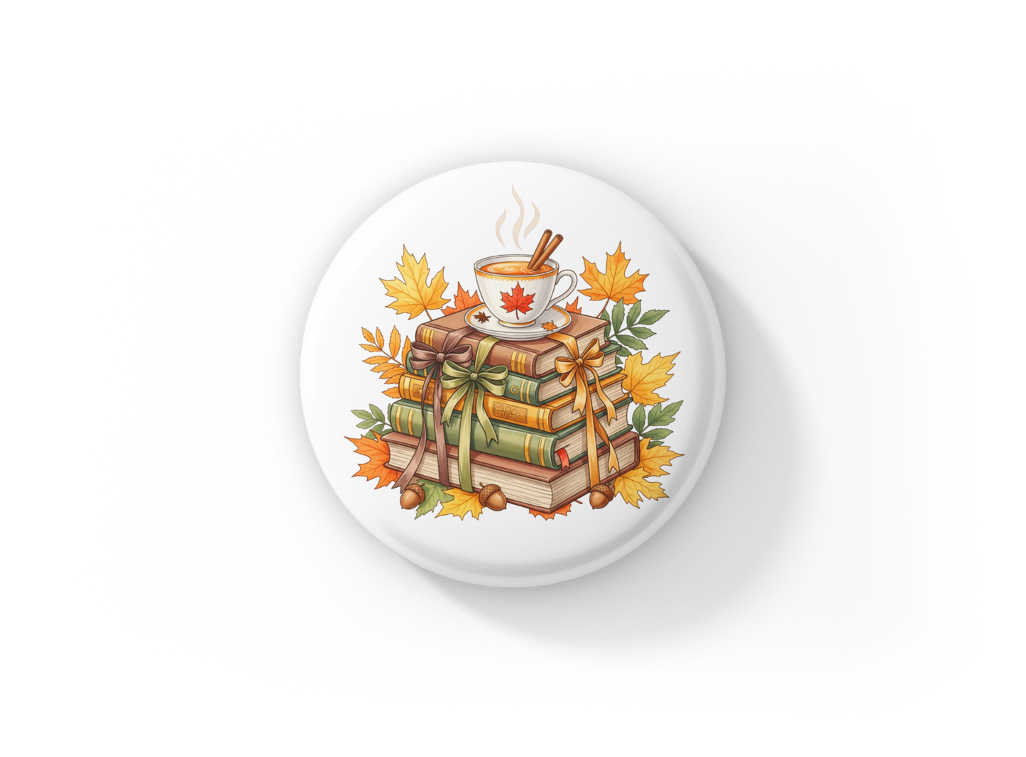 Fall Books Pin Back Button, Magnet