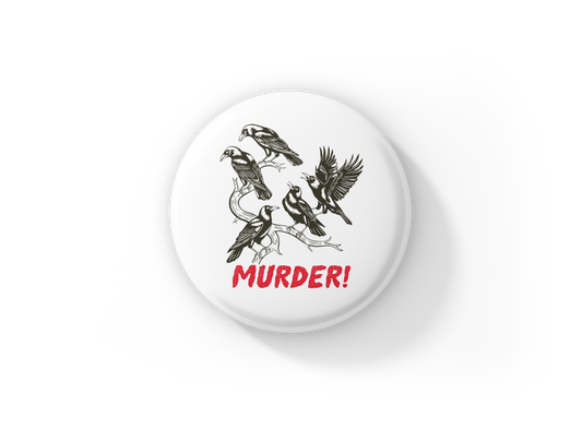 Murder of Crows Pin Back Button, Magnet