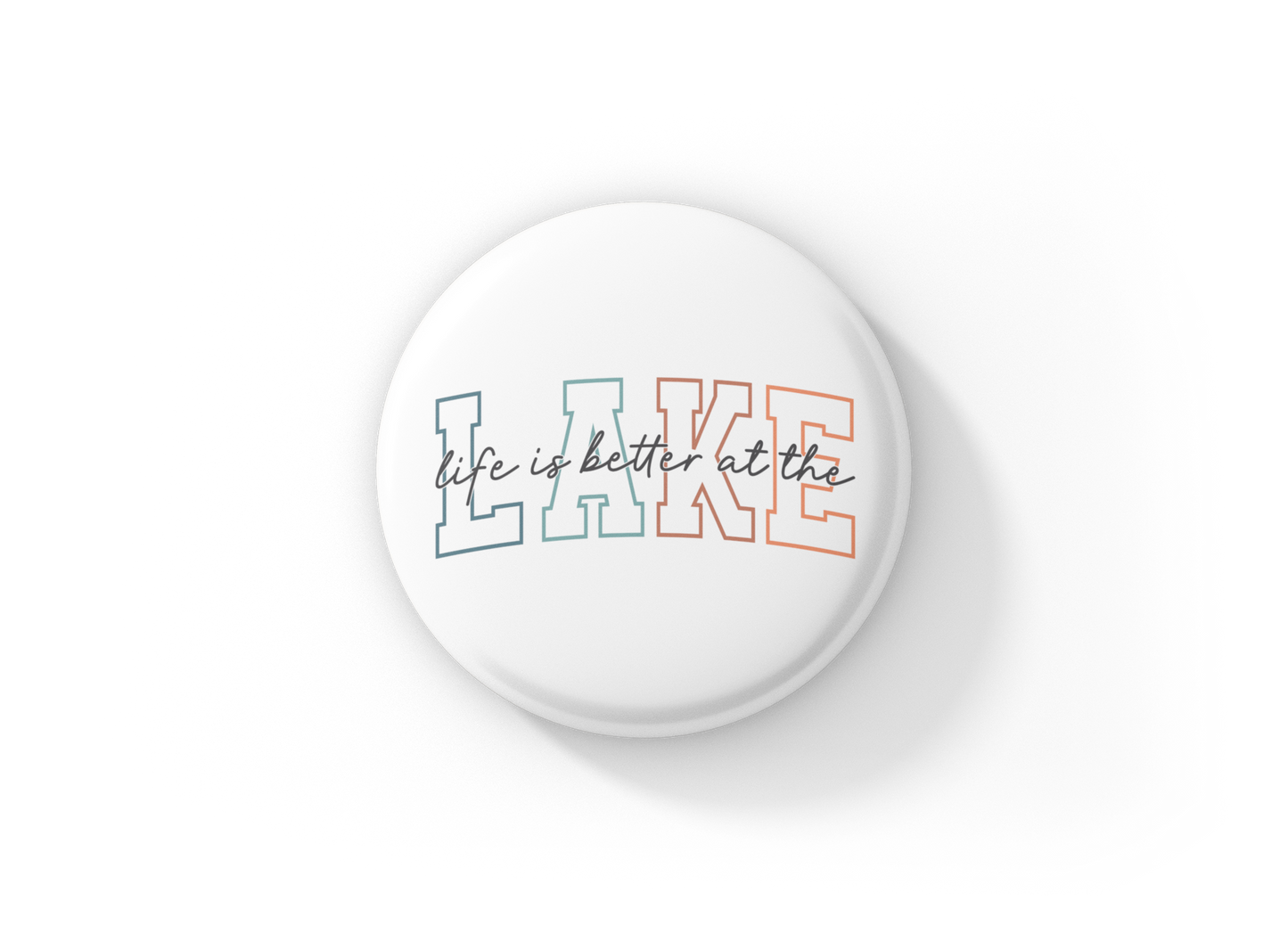 Lake Pin Back Button, Magnet