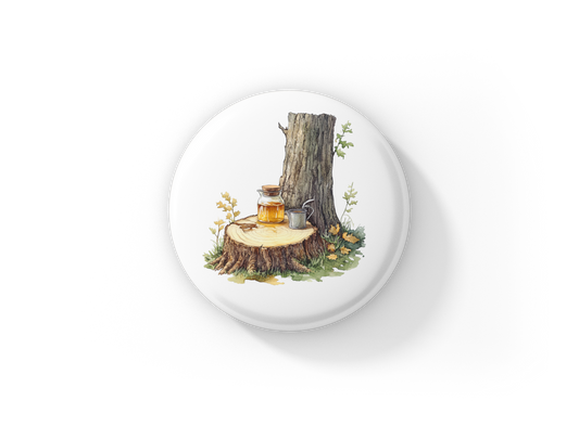 Maple Syruping Pin Back Button, Magnet
