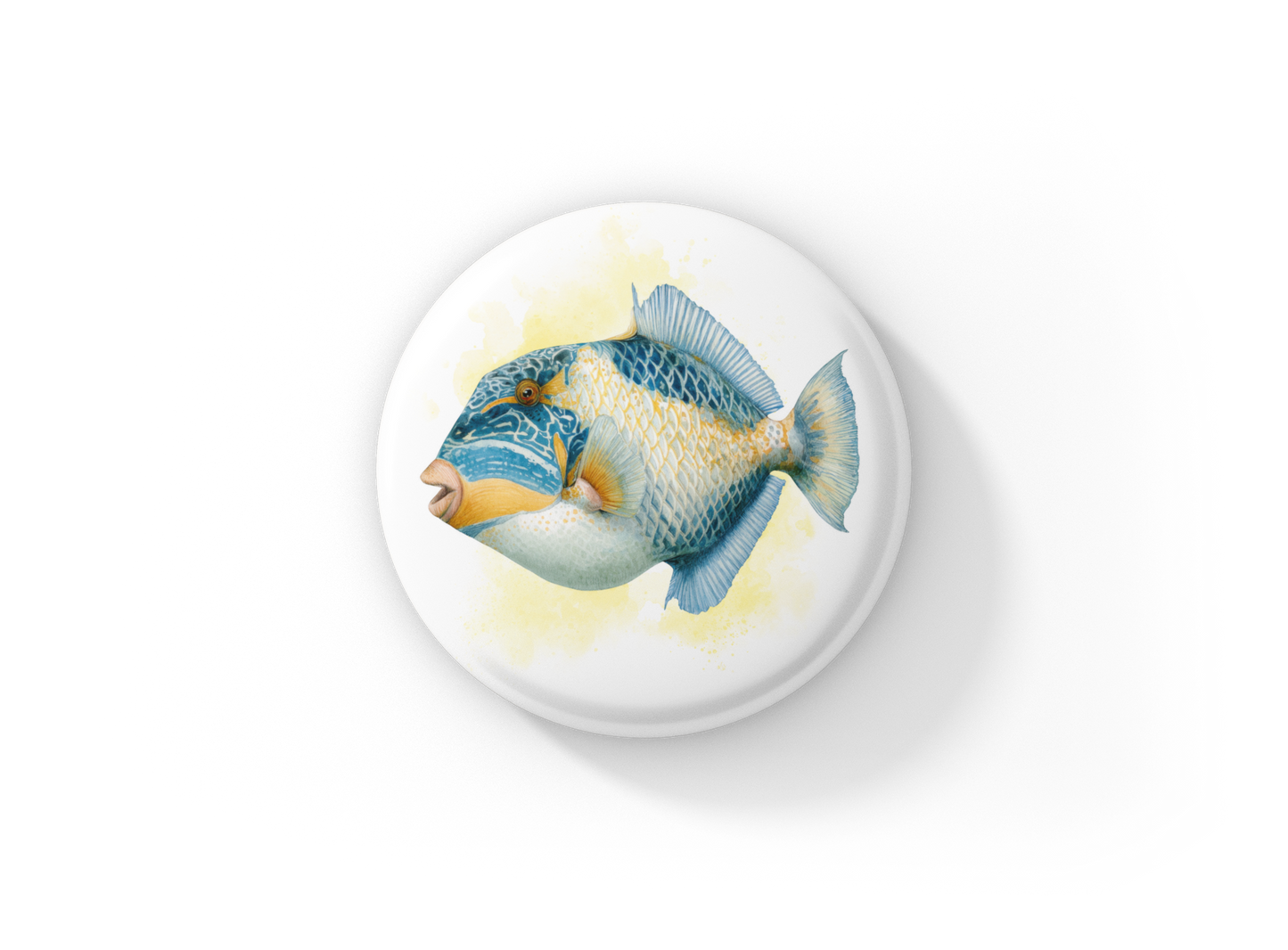 Picasso Triggerfish Tropical Fish Pin Back Button, Magnet
