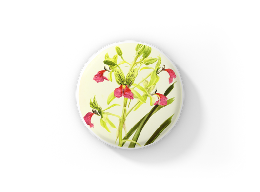 Orchid Pin Back Button, Magnet, Keychain