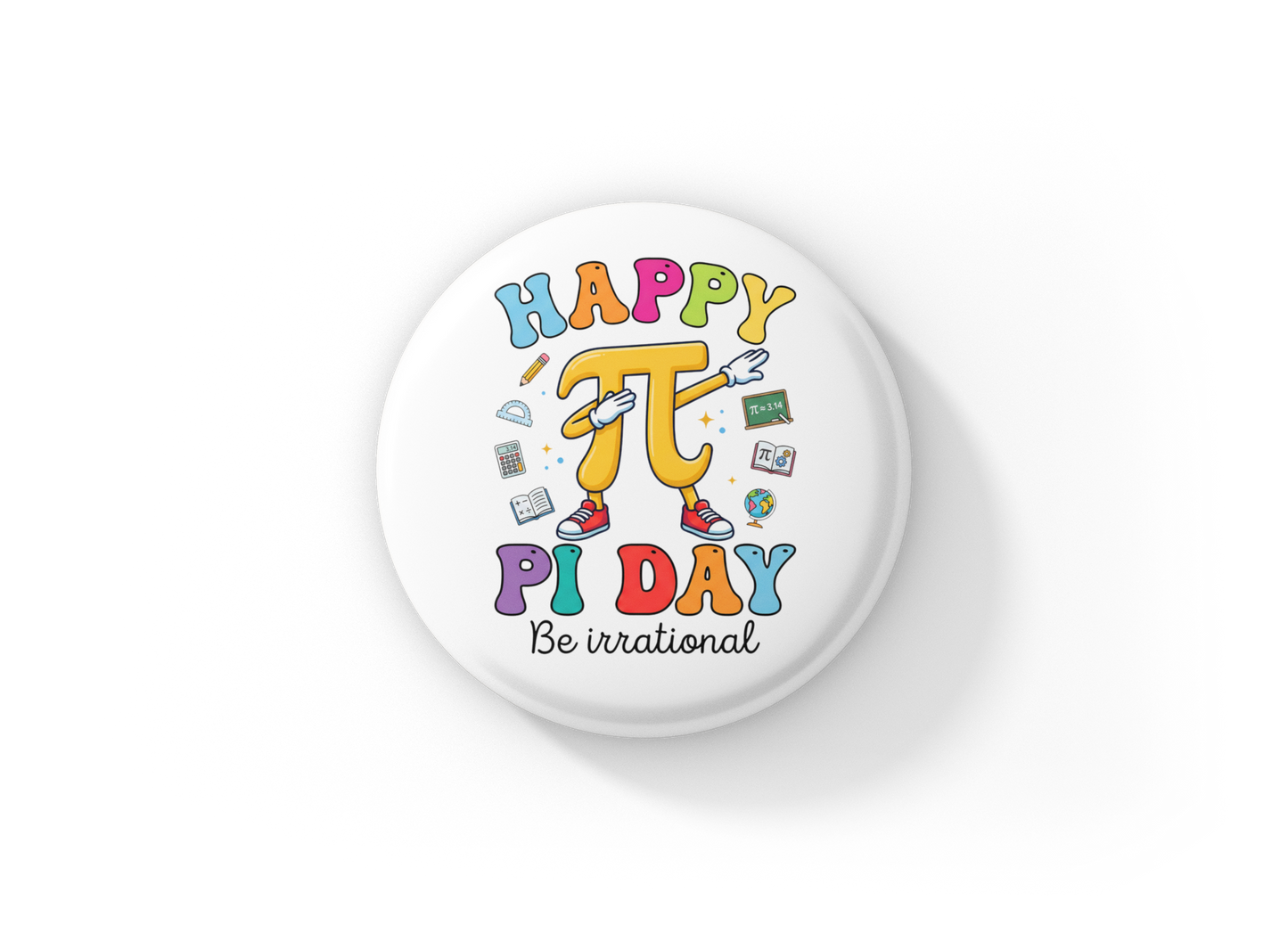 Happy Pi Day Pin Back Button, Magnet