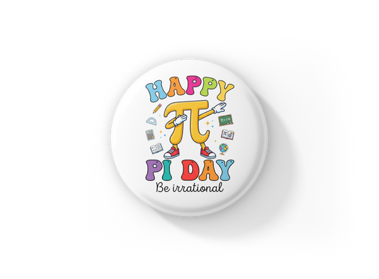 Happy Pi Day Pin Back Button, Magnet