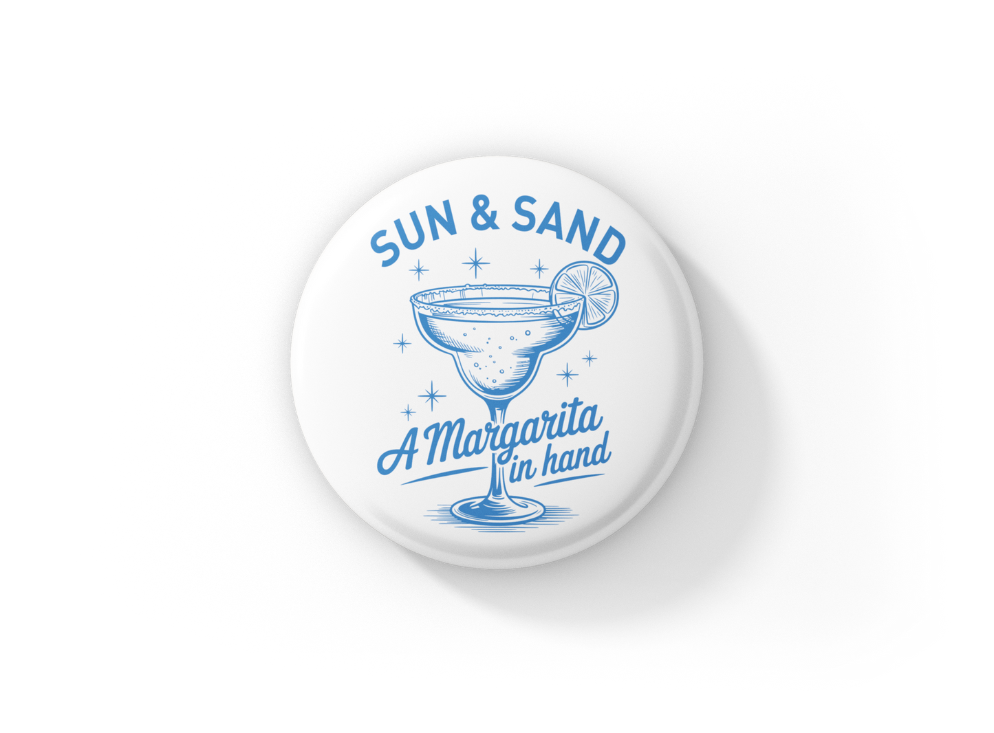 Sun & Sand Pin Back Button, Magnet