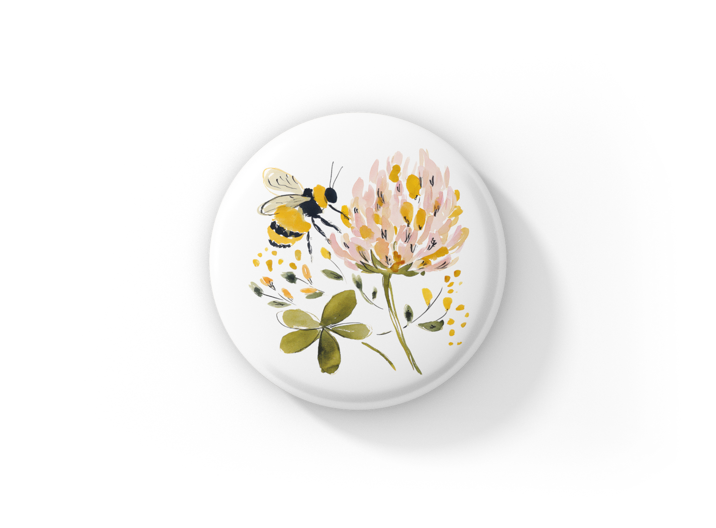 Honey Bee Wildflowers 3 Pin Back Button, Magnet