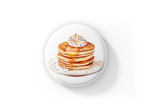 Pancakes With Sprinkles Pin Back Button, Magnet