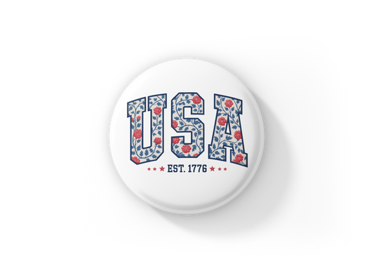 USA Pin Back Button, Magnet