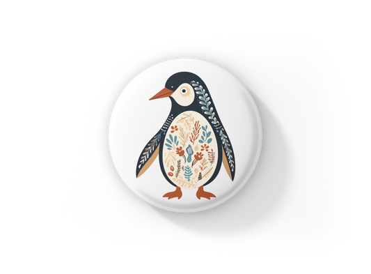 Penguin Pin Back Button, Magnet