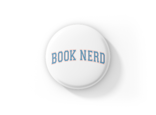 Book Nerd Pin Back Button, Magnet