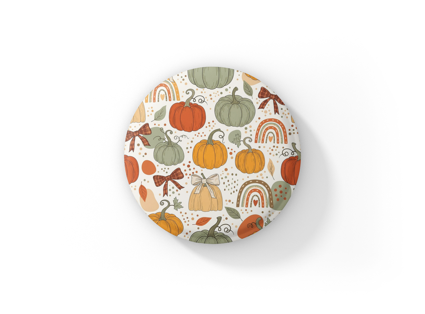 Rainbow Pumpkins Pin Back Button, Magnet