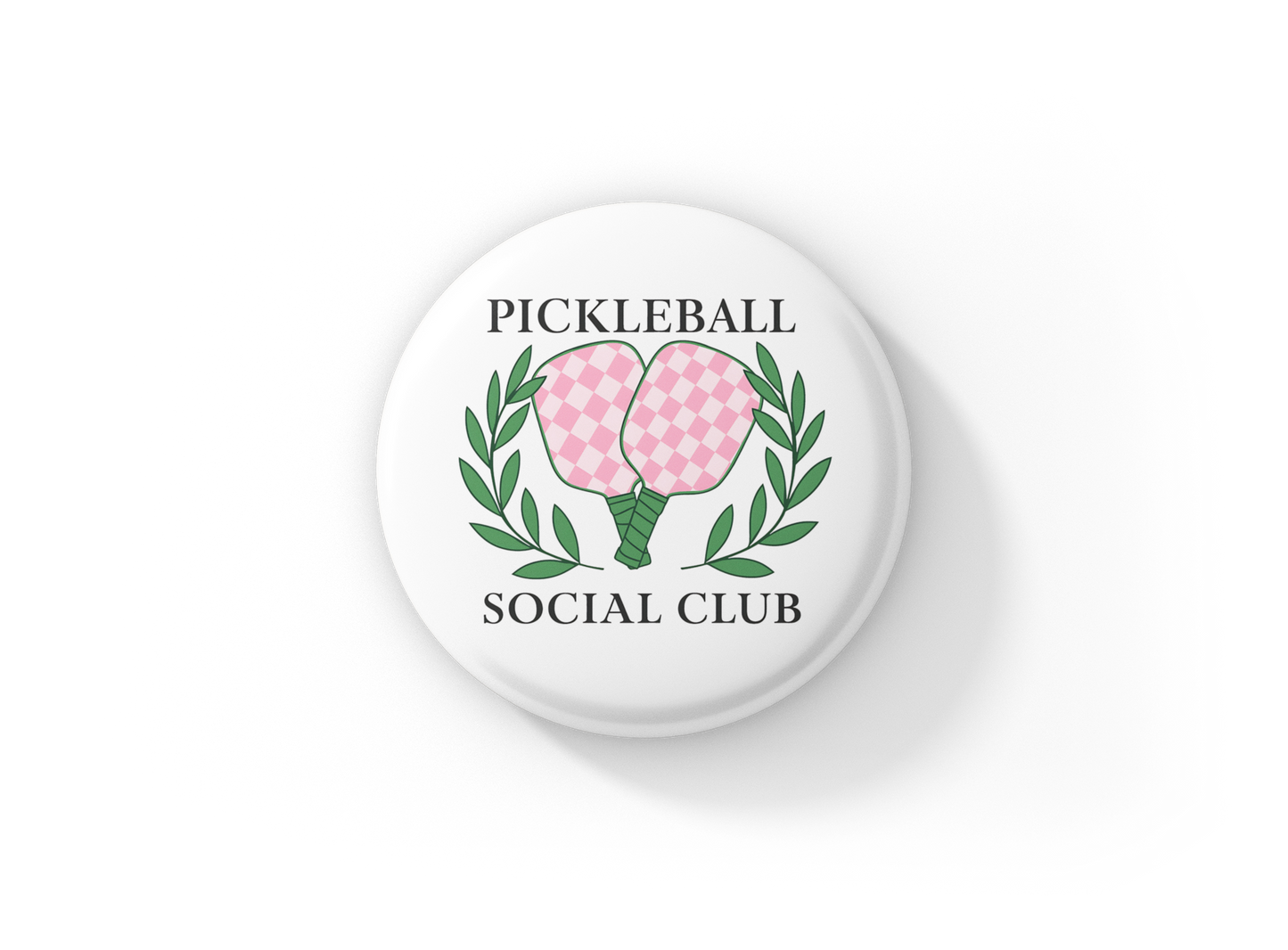 Pickleball Social Club Pin Back Button, Magnet