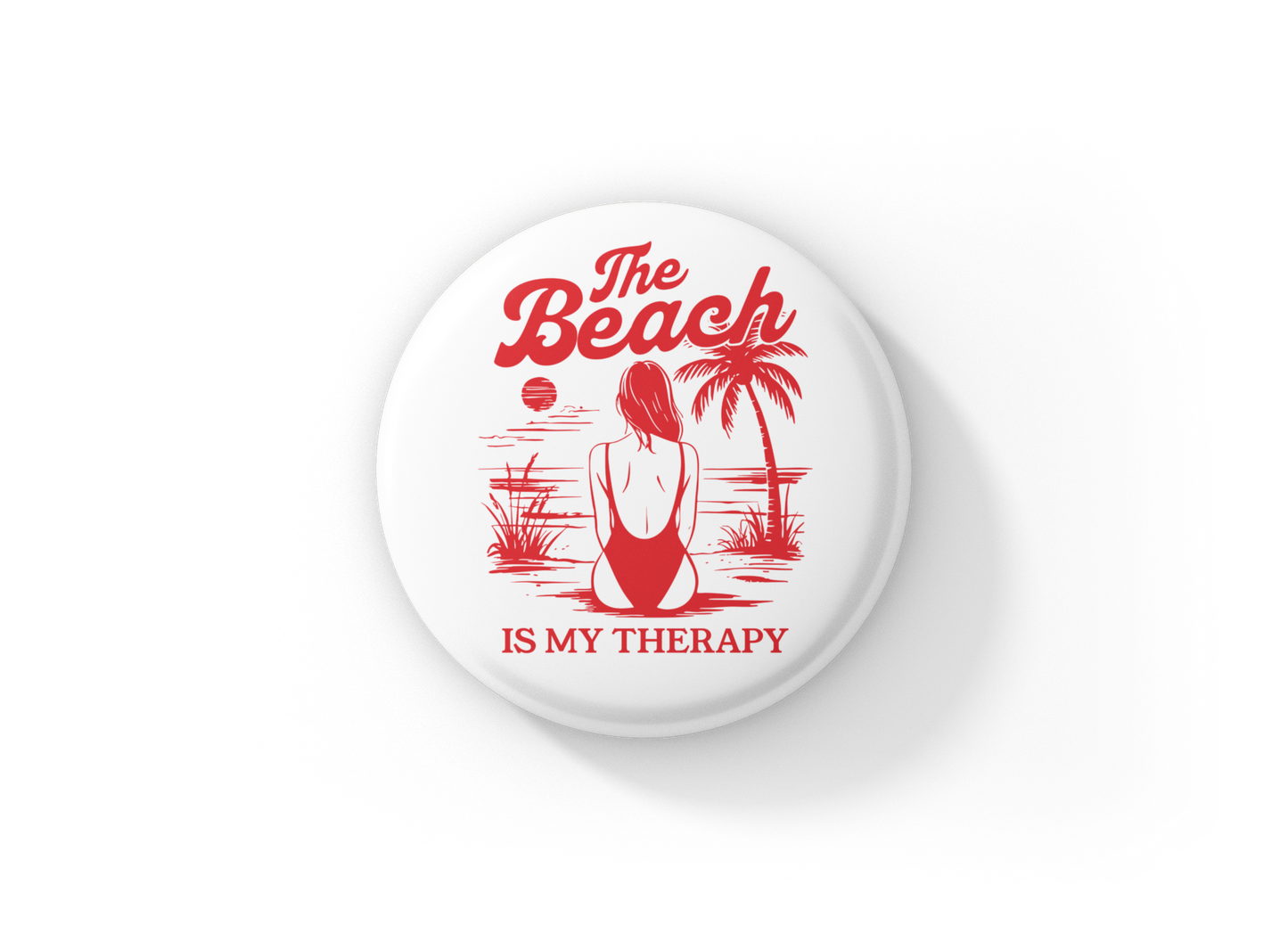 The Beach Is My Therapy Pin Back Button, Magnet