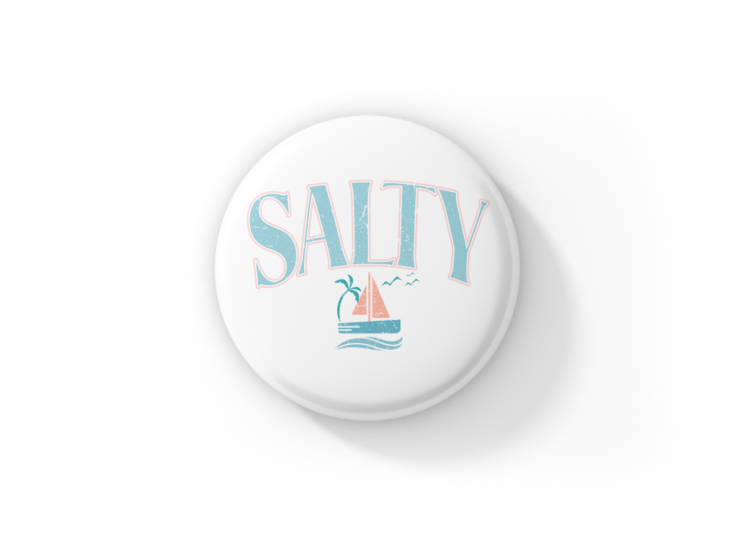 Salty Pin Back Button, Magnet