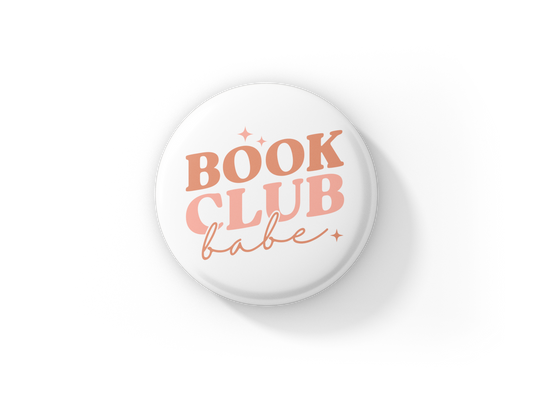 Book Club Babe Pin Back Button, Magnet