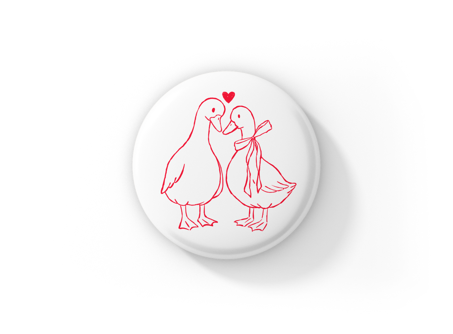 Valentine Goose Pin Back Button, Magnet