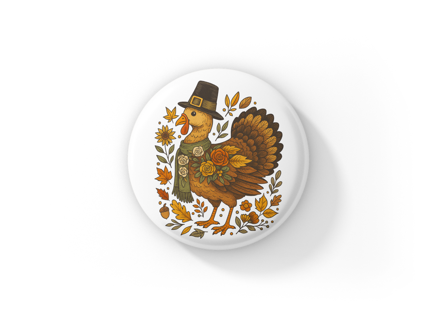 Turkey Pin Back Button, Magnet