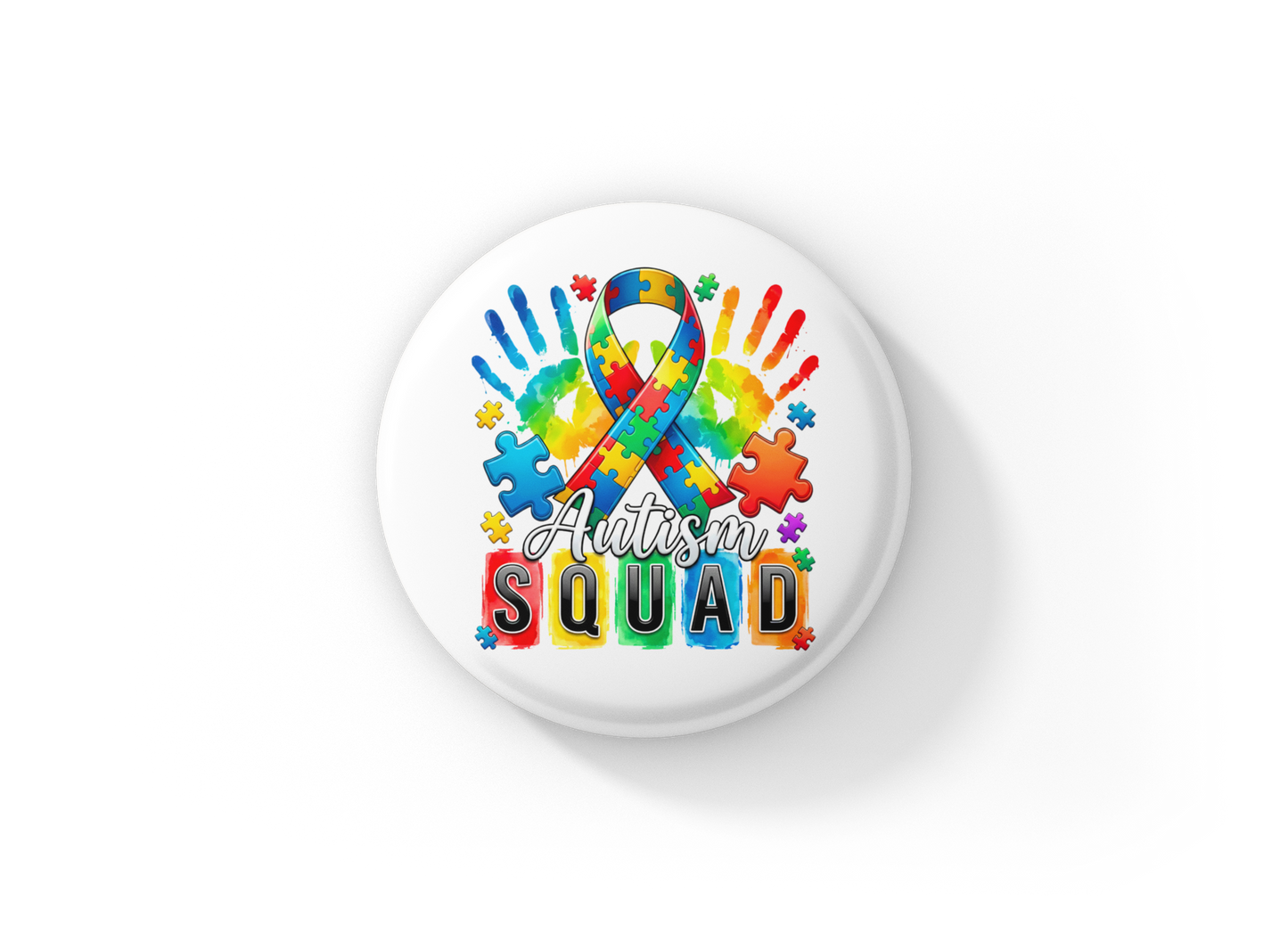 Autism Squad Pin Back Button, Magnet