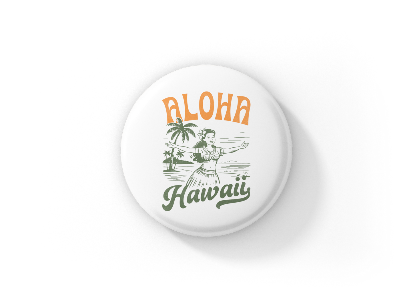 Aloha Hawaii Pin Back Button, Magnet