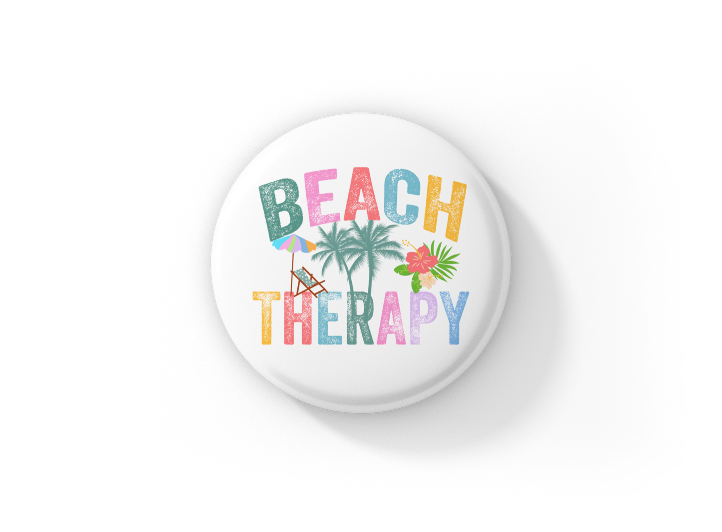 Beach Therapy Pin Back Button, Magnet