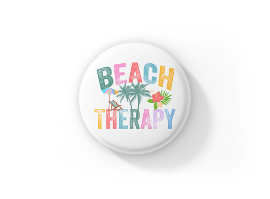 Beach Therapy Pin Back Button, Magnet