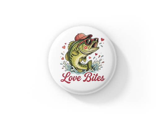 Love Bites Pin Back Button, Magnet