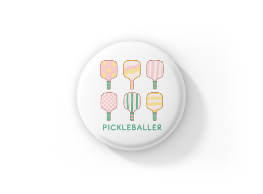 Pickleballer Pin Back Button, Magnet