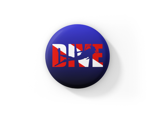 Dive Pin Back Button, Magnet
