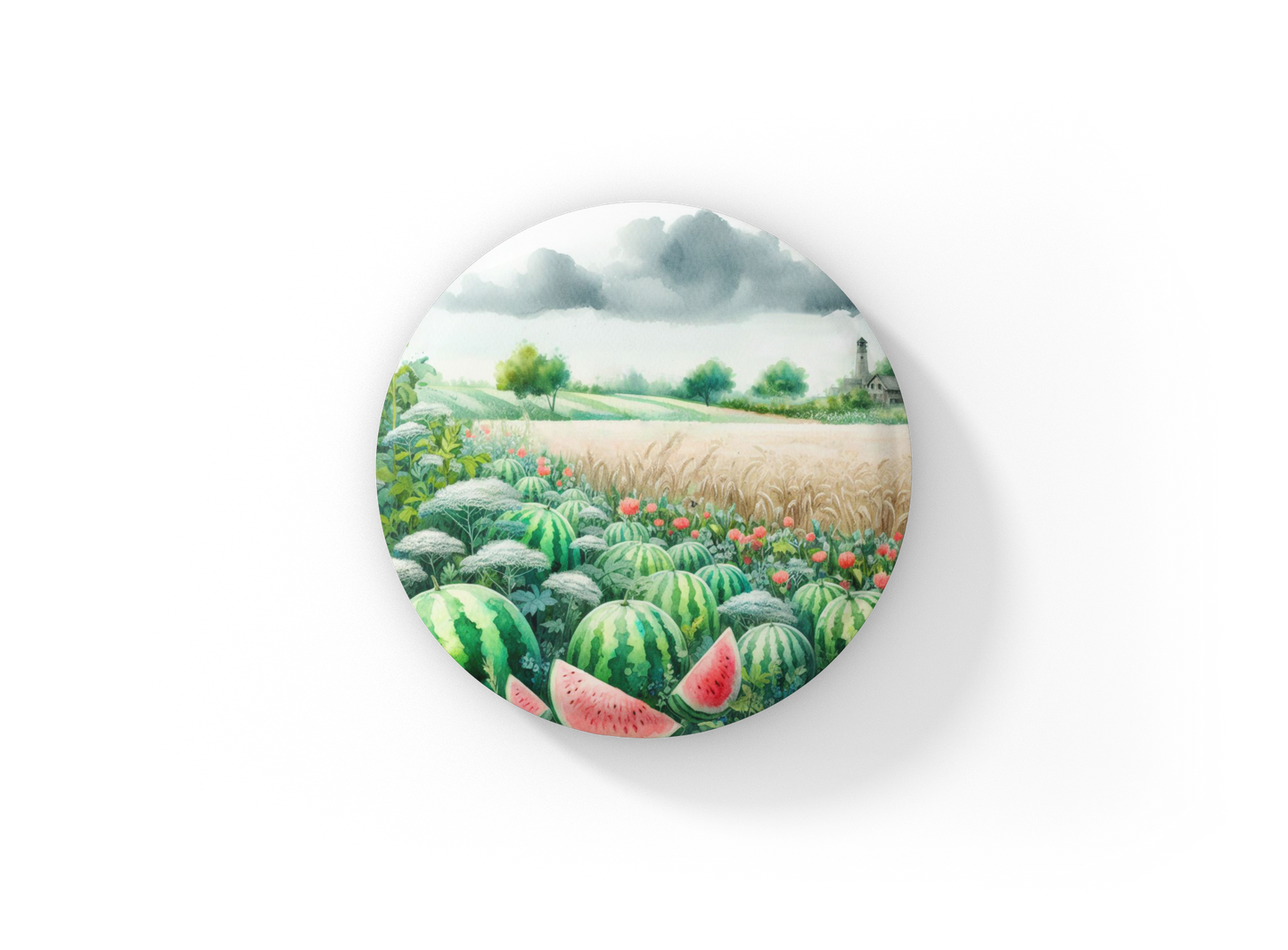 Watermelon Patch 2 Pin Back Button, Magnet