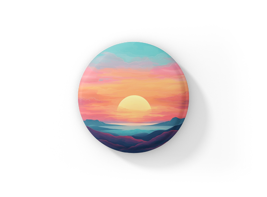 Sunset Pin Back Button, Magnet