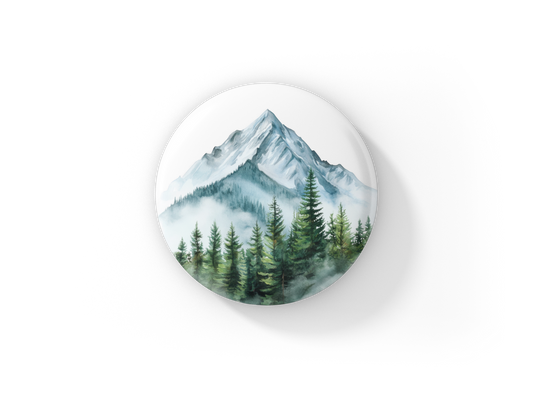 Mountain Wilderness Pin Back Button, Magnet