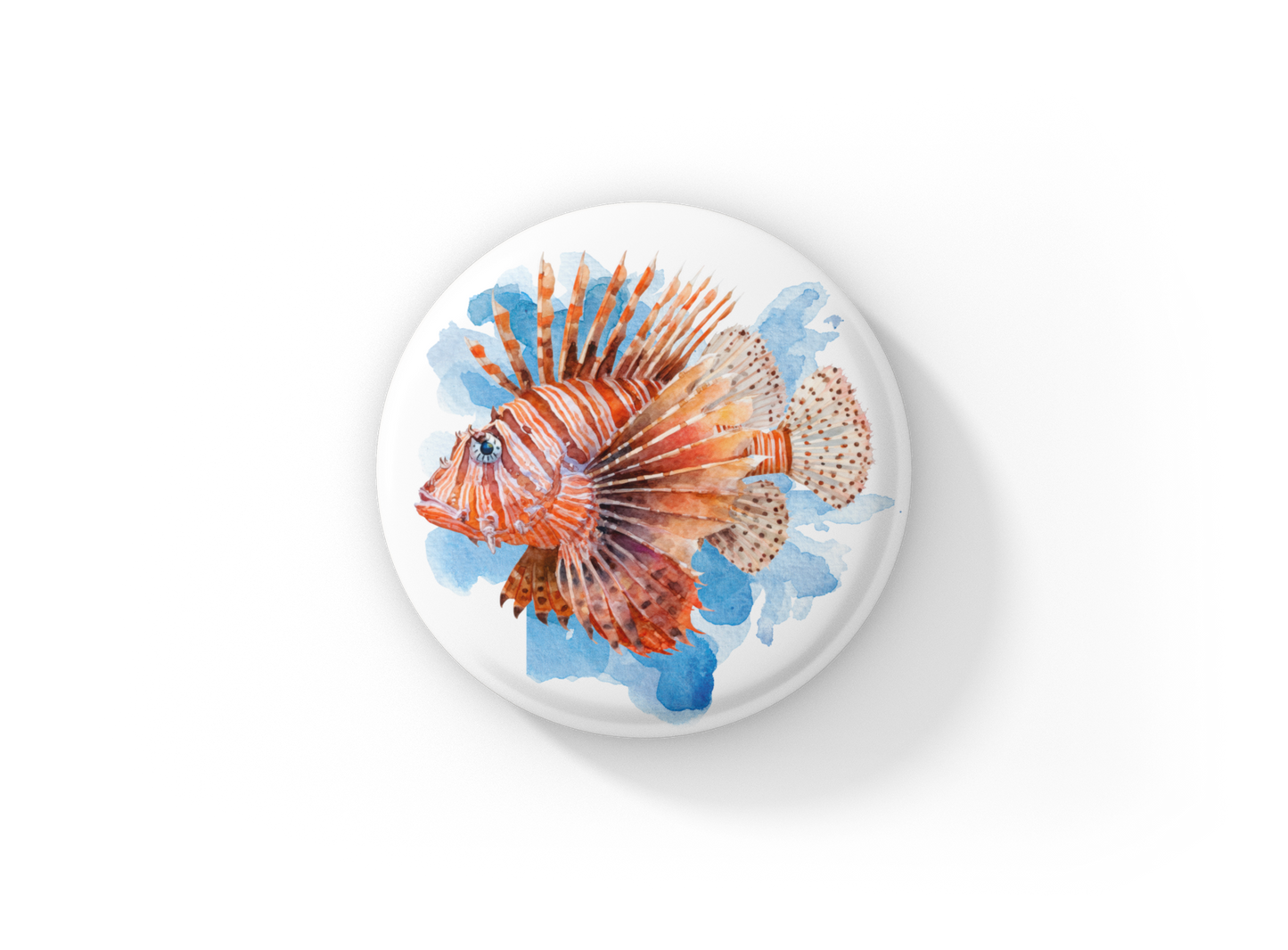 Lionfish Pin Back Button, Magnet