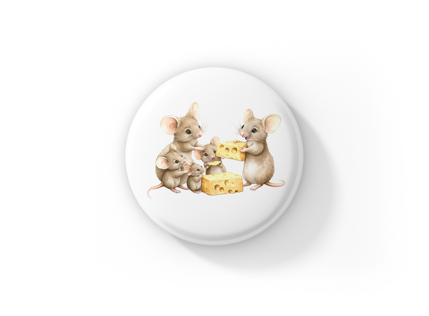 Mice and Cheese Pin Back Button, Magnet