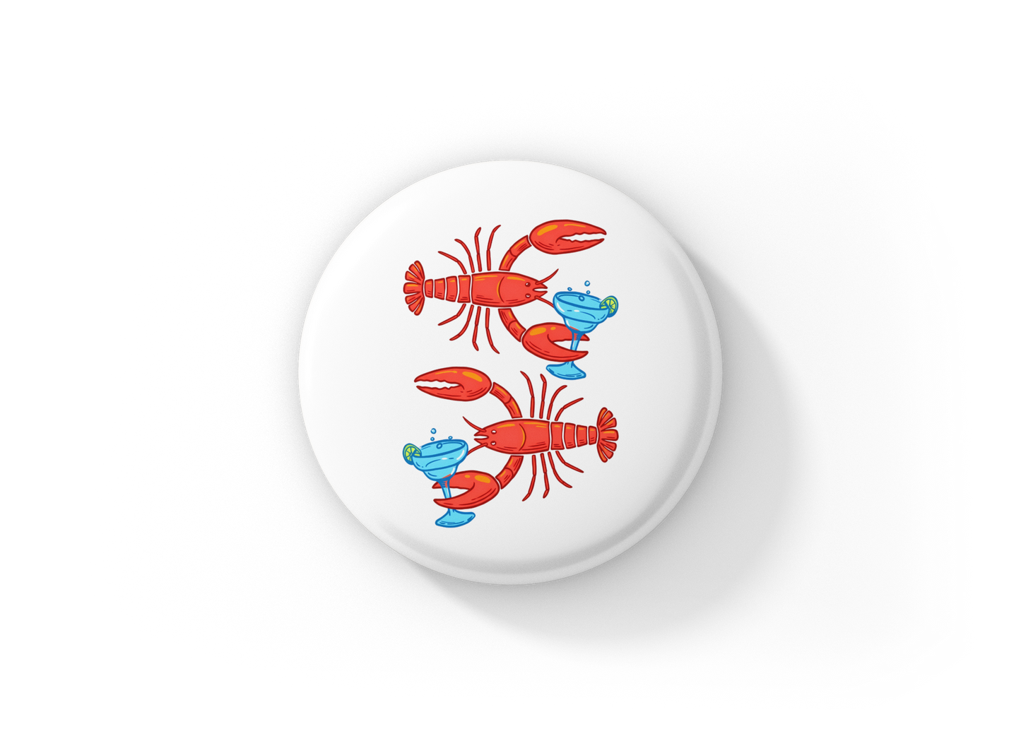 Lobster Margarita Pin Back Button, Magnet
