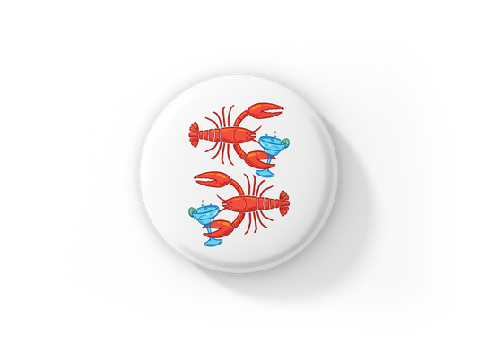 Lobster Margarita Pin Back Button, Magnet