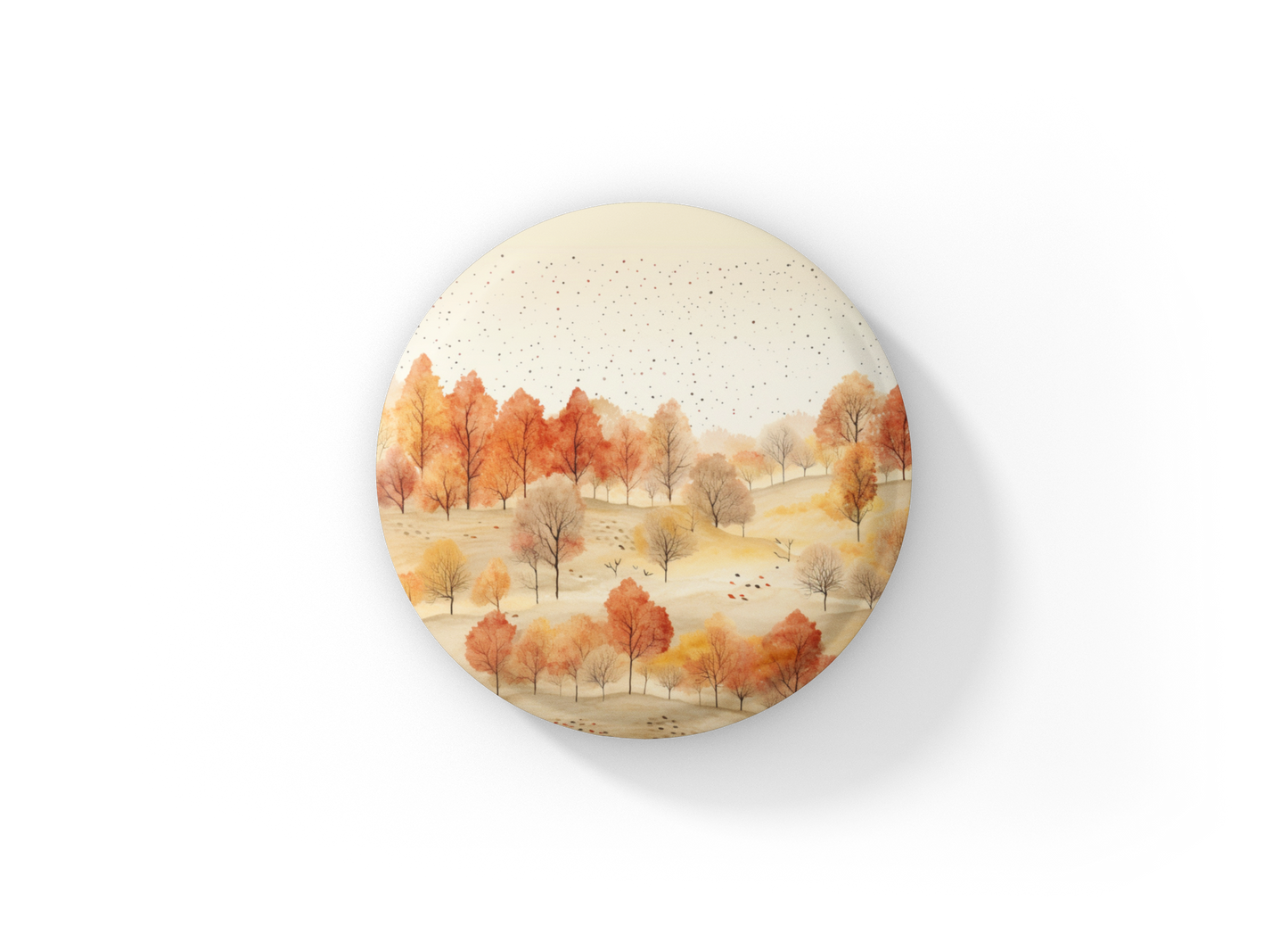 Country Fall Landscape 4 Pin Back Button, Magnet
